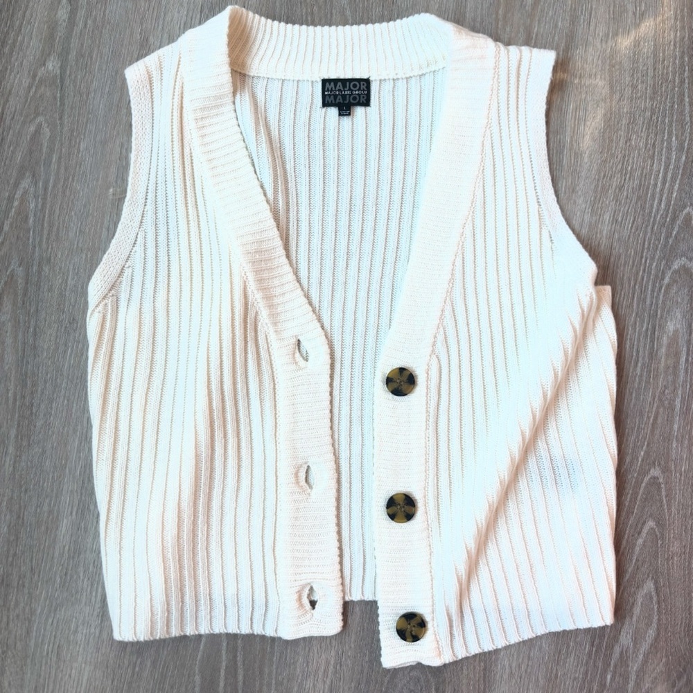 Cream Sweater Vest. Size L